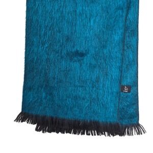 Shupaca Scarf Womens OS Teal Blue Alpaca Blend Handmade Fringed Winter Wrap